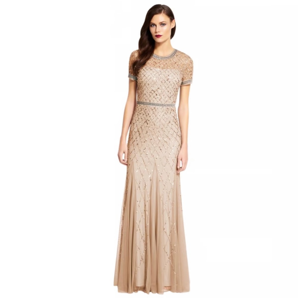 Gold/Silver Sequin Formal Maxi Dress